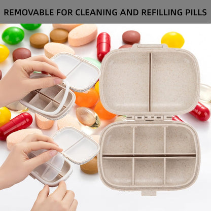 Daily Vitamin Organizer,Portable Pill Case Travel,Medicine Pill Boxes Containers Bottle,Small Pill Holder Carrier for Purse,Cute Medication Dispenser Aids(Colorful)